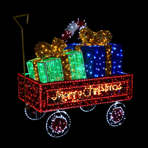 Carrello Regalo Luminoso con 1797 LED 150x80 H. 136CM - Product Image 1