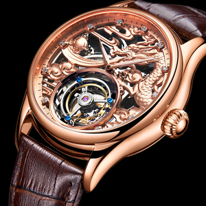จัดส่งของสำหรับนาฬิกาโครงกระดูกไขลานนาฬิกาแร่ Tourbillon หนังกันน้ำขนาด22มม. หังโจว - Product Image 5