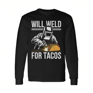 Camiseta de manga larga Will Weld For Tacos, camiseta de soldadura - Product Image 2
