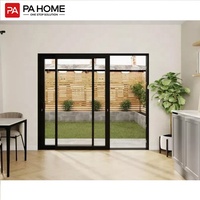 Fenêtre en aluminium PA Résistance au vent Double verre trempé Fenêtres coulissantes Couleur marron noir Fenêtre de cuisine coulissante insonorisée