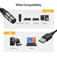 Câble audio professionnel XLR femelle vers USB 2.0 3M, adaptateur mâle, câble audio pour microphone