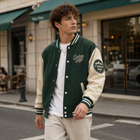 Veste de baseball bomber universitaire personnalisée pour homme, en cuir, avec broderie chenille de haute qualité, fabriquée par un fabricant OEM.