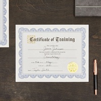 Certificat de sécurité personnalisé avec impression filigranée et fil de sécurité, bordure métallique dorée, certificat de récompense