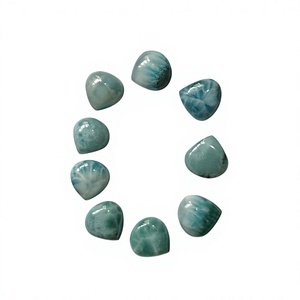 Cabochon en Larimar Naturel en Forme de Cœur, Pectolite Bleue pour la Fabrication de Bijoux en Gros - Product Image 1