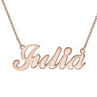 Bijoux en argent sterling 925 plaqué or personnalisé n'importe quel surnom collier de plaque signalétique personnalisé