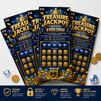 Carte à gratter personnalisée de haute qualité sur le thème du jackpot de la loterie, avec suivi par numéro de série et jeu à gain immédiat