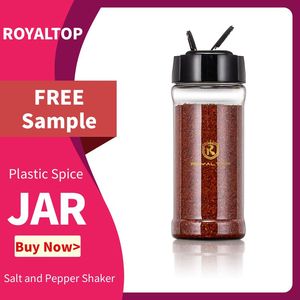Đa rõ ràng Pet gia vị chai và lọ 4oz 6oz 7Oz 12oz 16oz nhựa gia vị bao bì container với đôi lật PP Shaker có nắp đậy - Product Image 2