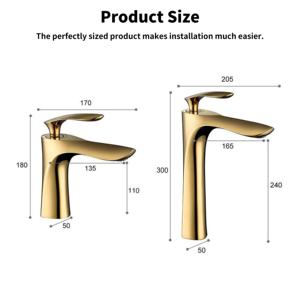 Grifo de Lavabo YEETE de Latón con Diseño de Hoja de Arce Dorada, Moderno, con Válvula de Cerámica, Montaje en un Solo Orificio, Agua Fría/Caliente, 5 Años de Garantía - Product Image 3