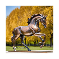 Statue de cheval Tang en bronze grandeur nature, œuvre d'art animalière chinoise célèbre, décoration extérieure