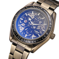 Montre-bracelet de luxe pour homme Winner 8152, en acier inoxydable, automatique, mécanique, squelette, mode masculine