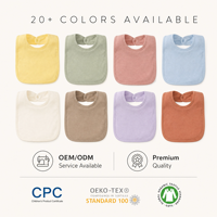 Bavoirs pour bébé de haute qualité, réglables, à double couche, imprimés sur mesure, en coton biologique absorbant, avec fermeture à bouton
