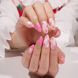 Bandes d'<span class=keywords><strong>ongles</strong></span> en gel 3D style français, motif cœur, étanches et écologiques, avec paillettes japonaises de Noël, modèle Zb - Product Image 5