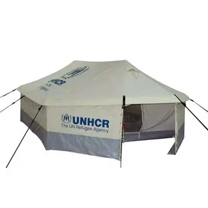 UN Refugee Agency Relief Tent Manufacturer 4x4m Customized Logo Acceptable Family Tent With Ground Sheet