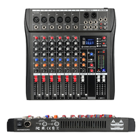 Mixer Suara 6 Saluran untuk Perekaman USB, Daya Phantom 48V, Efek Terintegrasi, Streaming Dua Orang, Karaoke Rumah