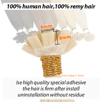 Balayage Flat Tip Keratin Glue Extensions de cheveux 100% cheveux humains Remy Virgin Straight 22 pouces Keratin Flat Tip Extension de cheveux