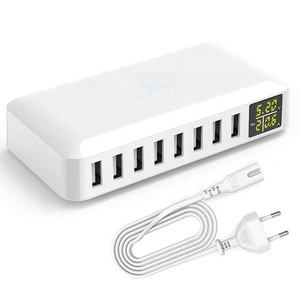 Cargador de pared USB múltiple, adaptador de viaje con pantalla LED, interfaz USB, 8 puertos - Product Image 1