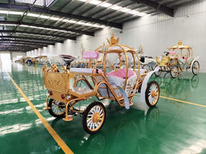 Chariot à chevaux pour enfants 4 places, modèle citrouille, style Victoria, pour balades en parc et visites touristiques - Product Image 6