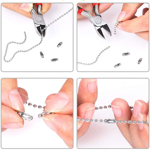 Cadena de Metal de acero inoxidable 304, cadena de cuentas, cadena de etiquetas, joyería de Metal, llavero, collar, accesorios Diy, carrete de bola - Product Image 2