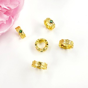 Gold Plated Zircon <b>Beads</b> Square Shape 9.8mm Outer Diameter DIY Jewelry Accessories For Bracelet Necklace Making - Product Image 2