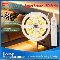 Bande lumineuse LED flexible à détecteur de mouvement infrarouge, USB, auto-adhésive, 8 mm, indice de protection IP33, veilleuse de chevet pour