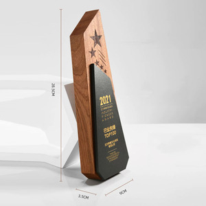 Trophées en bois Plaques de récompenses Bois massif <span class=keywords><strong>personnalisé</strong></span> pour trophées et médailles en <span class=keywords><strong>marbre</strong></span> créatifs - Product Image 2