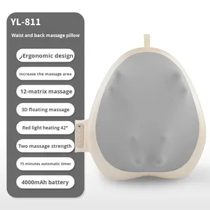 Nouveau Masseur sans fil transfrontalier pour le dos et la taille avec compresse chaude, coussin de massage lombaire et cervical, contrôle de la minuterie, USB - Product Image 5