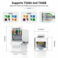 ZOERAX Module Ethernet Keystone Cat6 RJ45 sans outil, connecteur de réseau femelle à sertir (non compatible avec les panneaux de brassage)