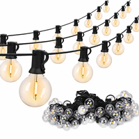 Guirlandes lumineuses LED G40 d'extérieur, ampoules E12 avec couvercles en PC, étanches, pour patio, jardin, décoration de mariage et de fête