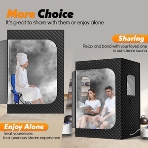 BAFAN Sauna de Vapor Eléctrica portátil moderna para 2 personas con luz roja para uso doméstico - Product Image 2