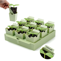 Kit de germination réutilisable extra-épais de 9 cellules profondes de 2.3 pouces pour l'intérieur, l'extérieur et la serre.