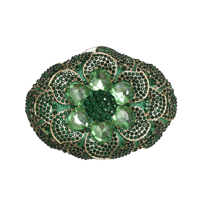 Women 3D Floral Gemstone Evening Bag Chic Rhinestone Wedding Clutch <b>Purse</b> Cocktail Prom Handbag with Removable Chain - Product Image 2
