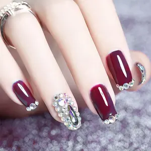 Rhinestone Nail keo gel không lau Top siêu dính UV Gel đánh bóng pha lê trong suốt cho móng tay