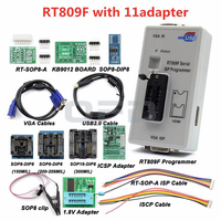 RT809F série ISP programmeur universel LCD USB outils de réparation série ISP BIOS programmeur RT809F avec 11 adaptateurs