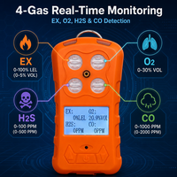 Detektor Multi-Gas HIREP 0-50ppm untuk EX O2 Cl2 NO Portabel Bersertifikasi ATEX/CE/FCC Alarm Suara/Cahaya/Vibrasi untuk Bawah Tanah