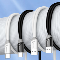 Modorwy kabel silikon tipe C, pengisian daya Cepat 1m USB C ke kabel silikon tipe C pengisian daya Data 3A PD 67W untuk ponsel fungsi 5A