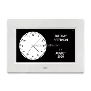 Analog Clock + Digital Clock Display 7" LCD Dementia Clock With Medicine Reminder Alarm