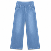 Jean droit taille haute pour femme, coupe cheville, style Y2K, en denim extensible avec taille élastique, streetwear