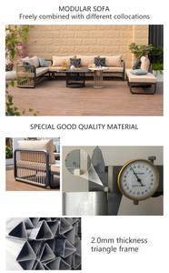 Ensemble de meubles de jardin imperméables en rotin design L, moderne et luxueux pour terrasse - Product Image 5