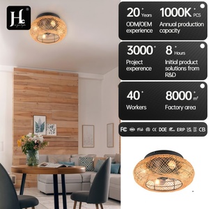พัดลมเพดานไม้ Hc พร้อมไฟ LED แสงวอร์มไวท์ 3500K สไตล์เรโทร ติดตั้งบนพื้นผิว 220V ขนาดใหญ่ พร้อมรีโมทคอนโทรล รับประกัน 3 ปี IP33 25000 - Product Image 2