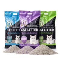 Litière pour chat en bentonite en forme de boule colorée, agglomération rapide, sans poussière, contrôle des odeurs, vente en gros, OEM, marque privée