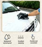 Gants en nitrile noirs jetables, imperméables et résistants à l'huile, pour le nettoyage automobile