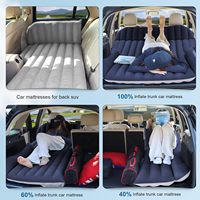 Matelas pneumatique pour voiture SUV, double face, épais, floqué, avec oreiller intégré, pompe, accessoires de sommeil complets pour le camping, les voyages en voiture