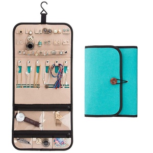 Pochette à bijoux en feutre légère, organisateur suspendu, sac de rangement anti-poussière pour voyage, organisateur de montres en feutre personnalisé avec logo, enrouleur - Product Image 4