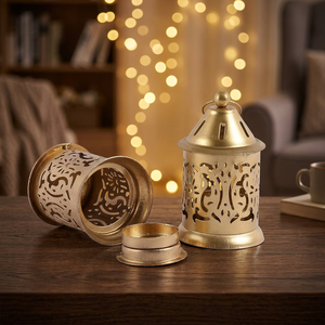 Lujo moderno romántico boda decoración del hogar Metal dorado en hierro vela té soporte de luz mejor diseño vela votiva portavelas - Product Image 6