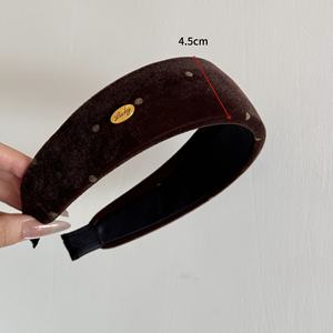 Diadema Ancha Retro de Terciopelo con Puntos, Antideslizante, Accesorio para el Cabello Vintage para Mujer, Elegante y Cómoda, Regalo de Moda - Product Image 4
