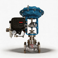 Vanne de régulation à diaphragme pneumatique avec positionneur électronique intelligent et corps en acier inoxydable pour le contrôle de la pression et du débit d'huile et de gaz