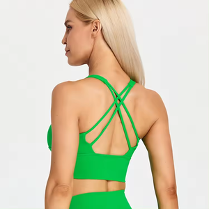 GC Nouveau soutien-gorge de fitness avec coussinets d'allaitement, soutien-gorge de sport sexy à dos croisé, vêtements de yoga nude pour femmes - Product Image 1