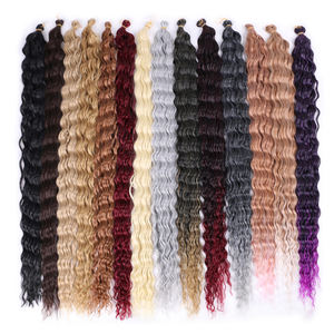 24 32 pollici onda profonda sintetica uncinetto capelli Yaki Ombre treccia capelli capelli ad alta temperatura in fibra di estensioni per le donne - Product Image 4