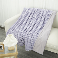 Vente directe d'usine, couverture en fourrure synthétique douce et moelleuse 3D jacquard double couche, imitation fourrure de lapin, pour canapé, lit, fauteuil, toutes saisons