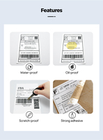 Rollo de Etiquetas Térmicas 4x6, 500 Etiquetas, Adhesivo Ecológico, Papel Resistente al Aceite y a las Manchas, para Impresora de Códigos de Barras de Almacén
